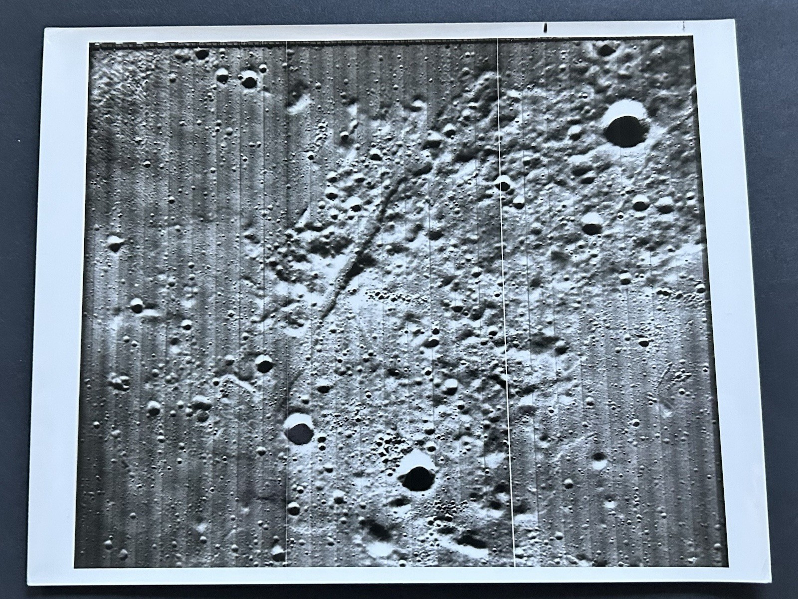 1966 NASA Langley Research Center “Moon Surface Crater Lansberg Area” Photograph