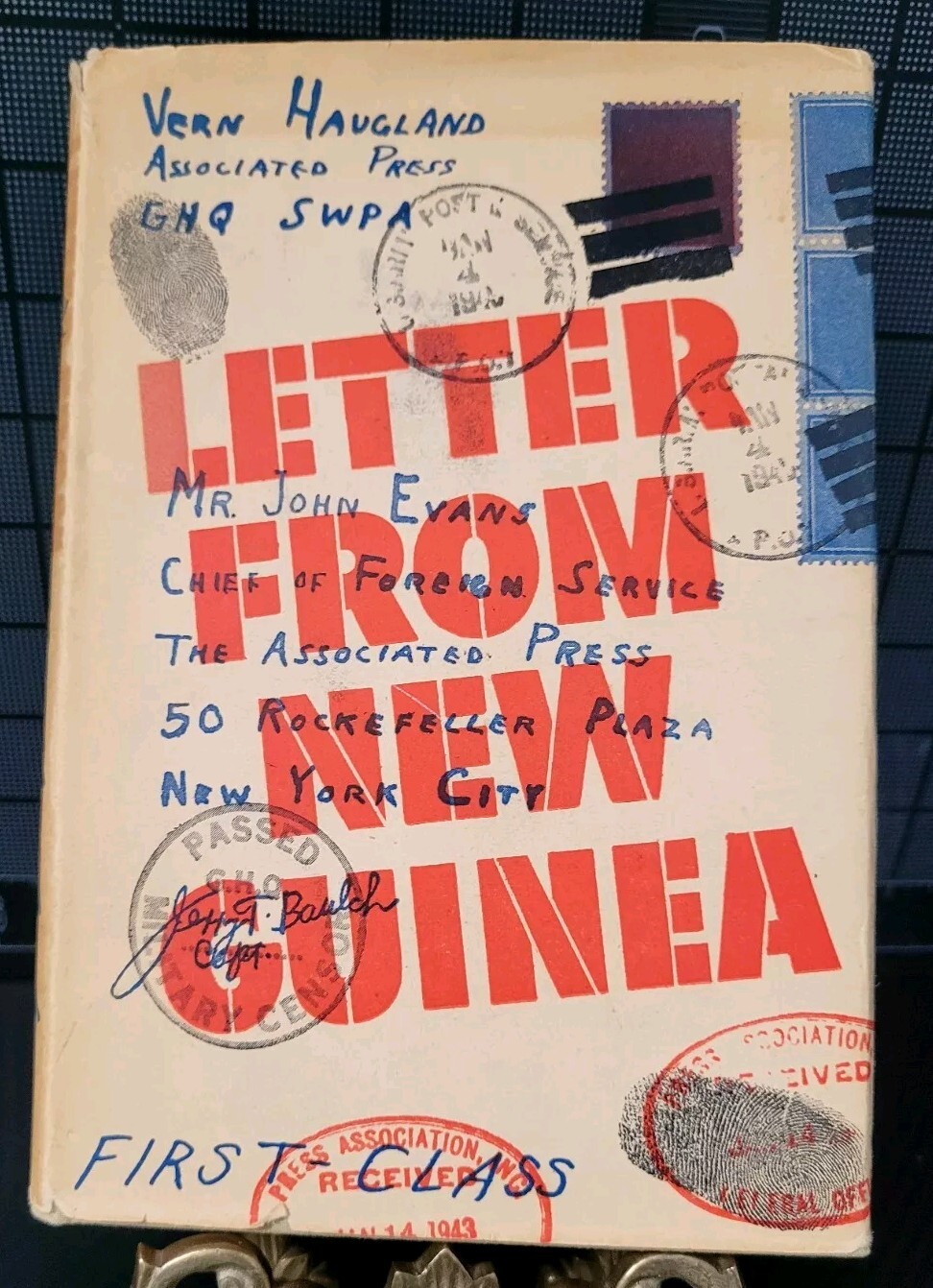 WWII Survival Book Letter From New Guinea By Vern Haugland War Edition Incribed