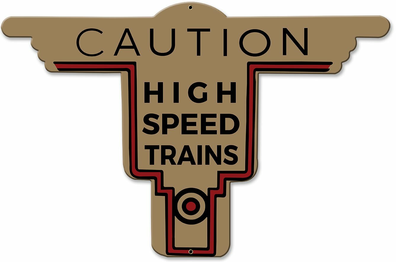 Railroad Crossing 'High Speed Trains'  Sign SIG-0202
