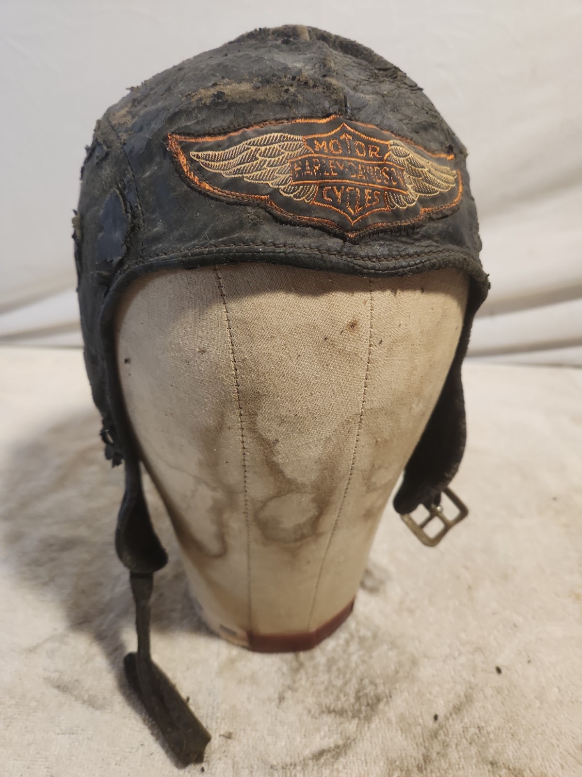 Authentic 1920\'s Harley-Davidson Leather Clipper Motorcycle Skull Cap Ultra Rare Authentic 1920\'s Harley-Davidson Leather Clipper Motorcycle Skull Cap Ultra Rare