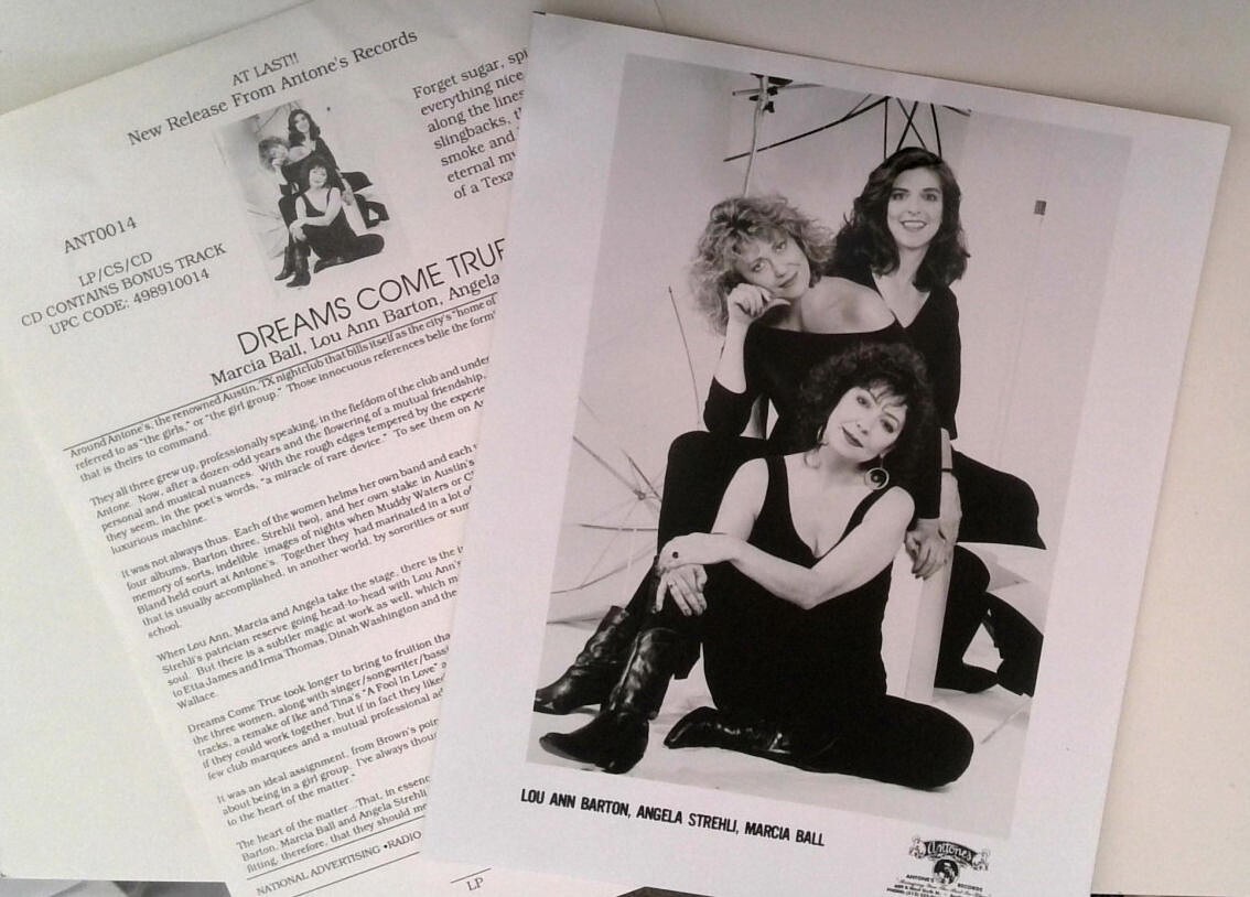 Dreams Come True Strehli 1991 Photo Promo Press Kit - Antone\'s Records Austin TX
