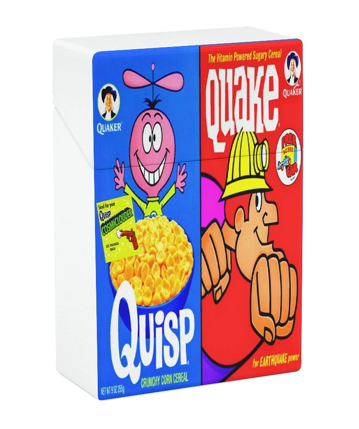 QUISP And QUAKE Cereal Plastic Case | 60s Breakfast Mascot | Fun EDC Carry