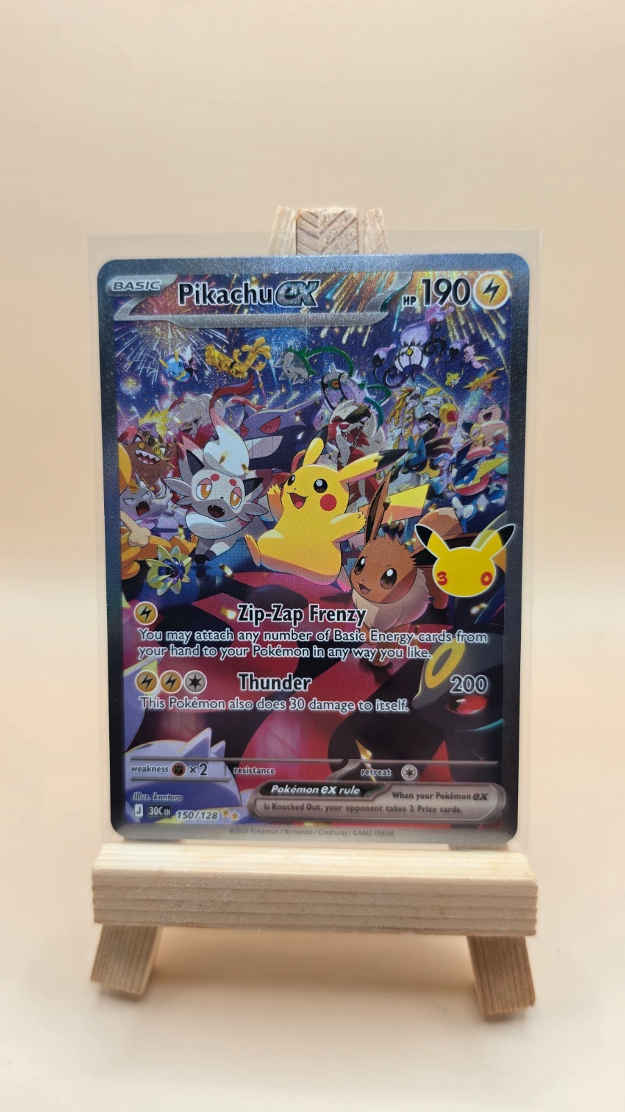 Pokémon TCG Pikachu ex 150/128 Night Special Illustration Rare 30th Celebration