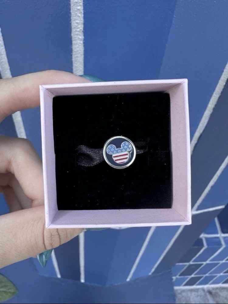 New Pandora America 250th Charm Sterling Silver Enamel Disney Park Exclusive