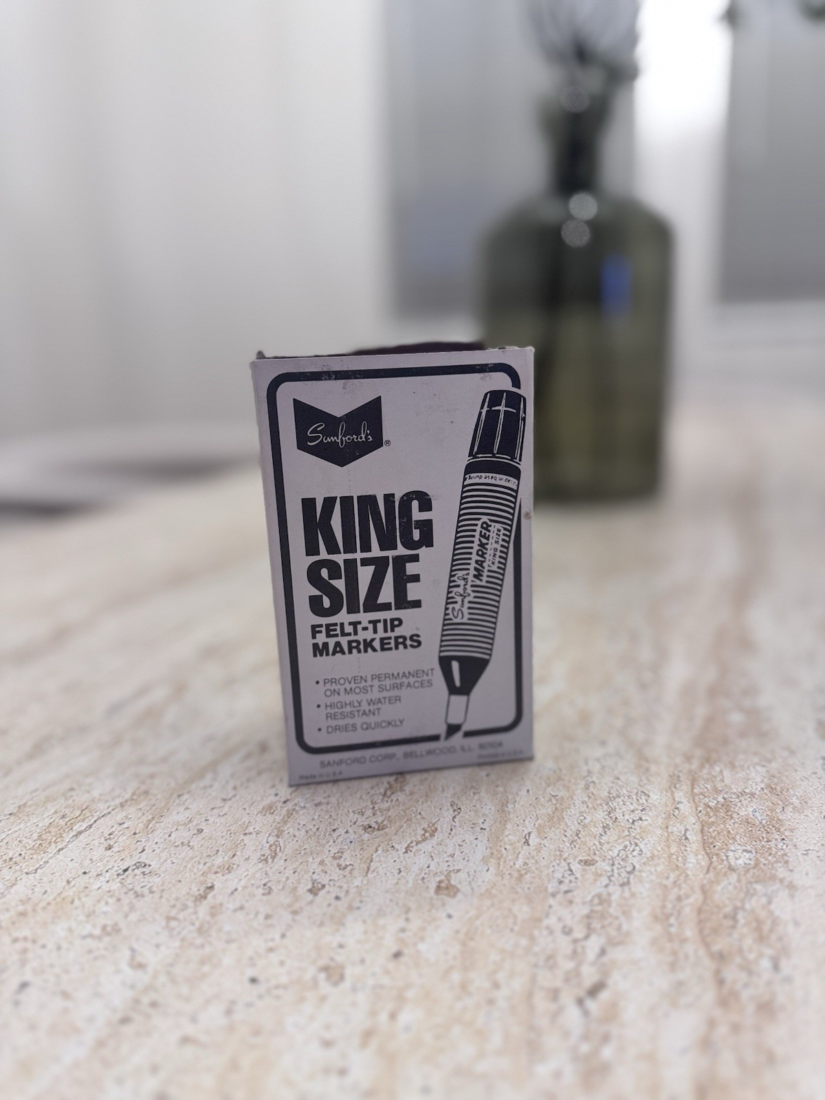 12 Vintage Sanford King size permanent marker black Blue Brown Red & Green
