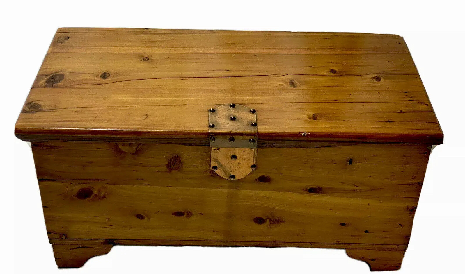 18” Antique Tea Caddy Chest Coffer Rosewood Copper Hardware Late 1800-1900s