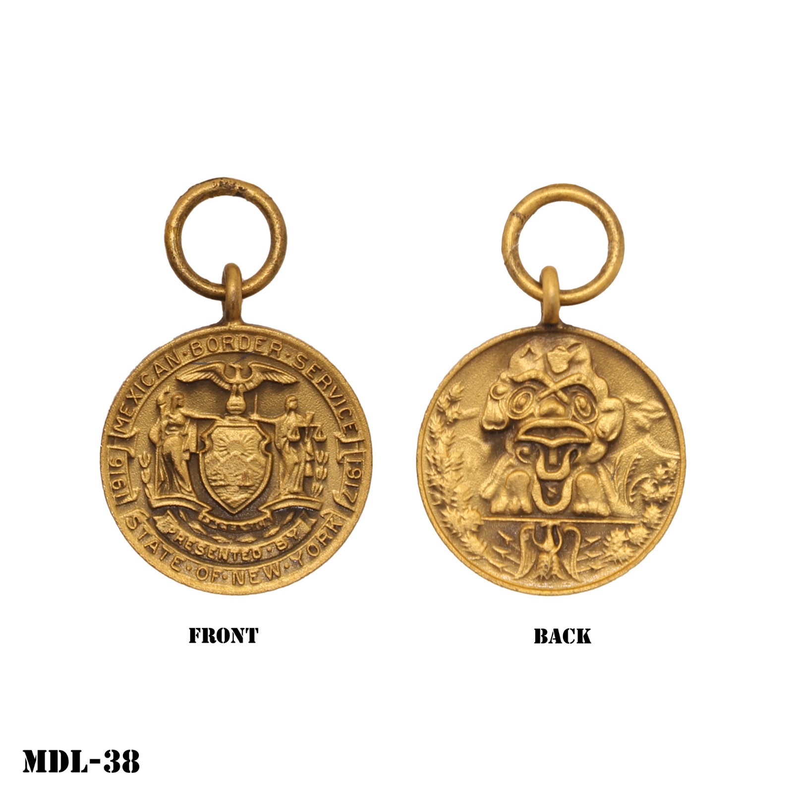 Miniature Medal New York State Mexican Border Service ~ Medal Only, No Ribbon Miniature Medal New York State Mexican Border Service ~ Medal Only, No Ribbon