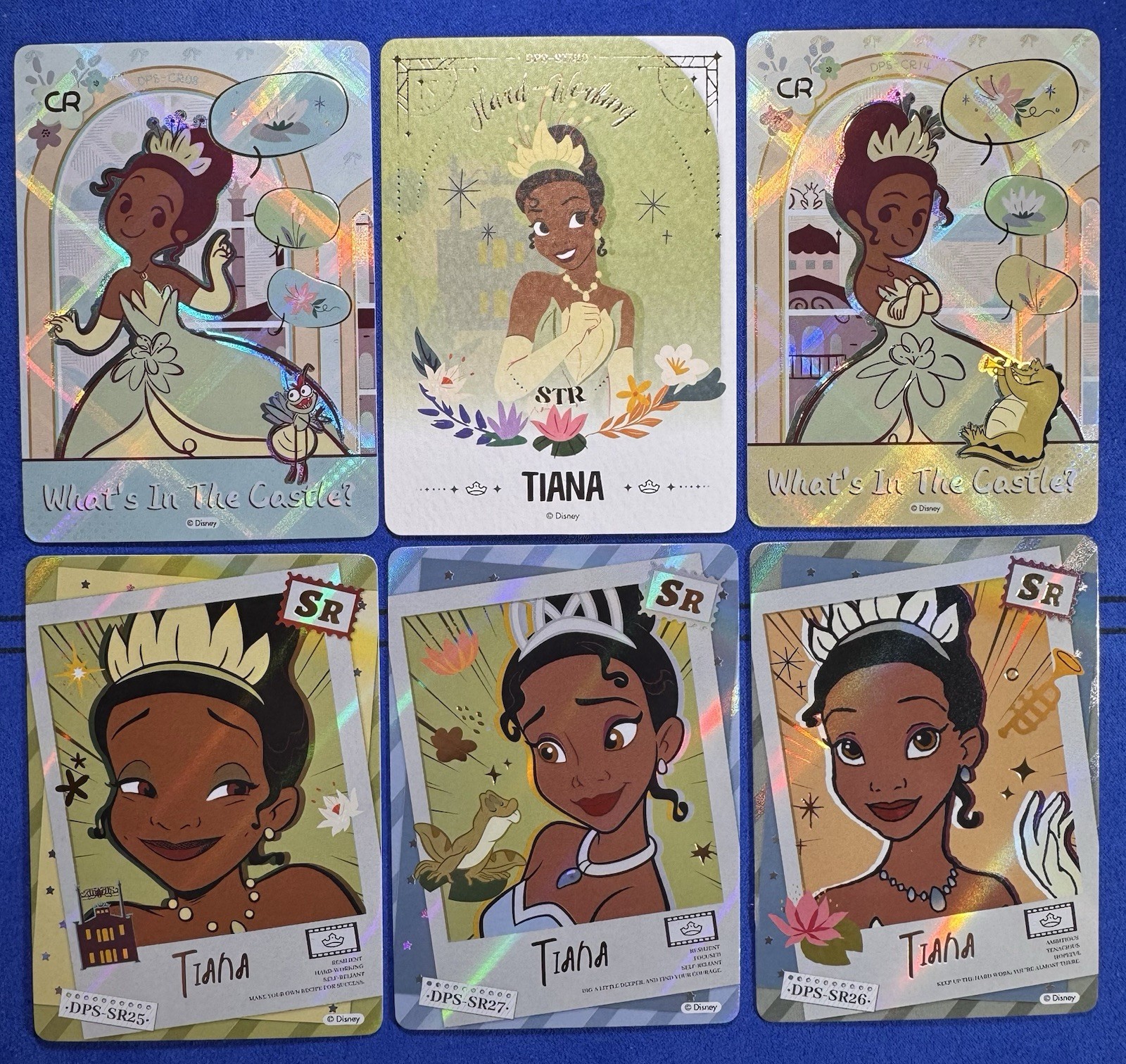 Disney CardFun Tiana 6 Card Lot Princess and the Frog STR CR SR Foil
