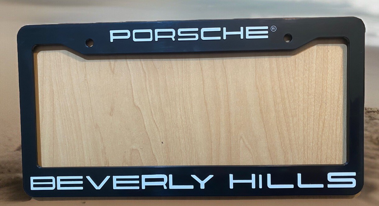 Beverly Hills Porsche License Plate Frame Car 911 California Dealership NEW Beverly Hills Porsche License Plate Frame Car 911 California Dealership NEW