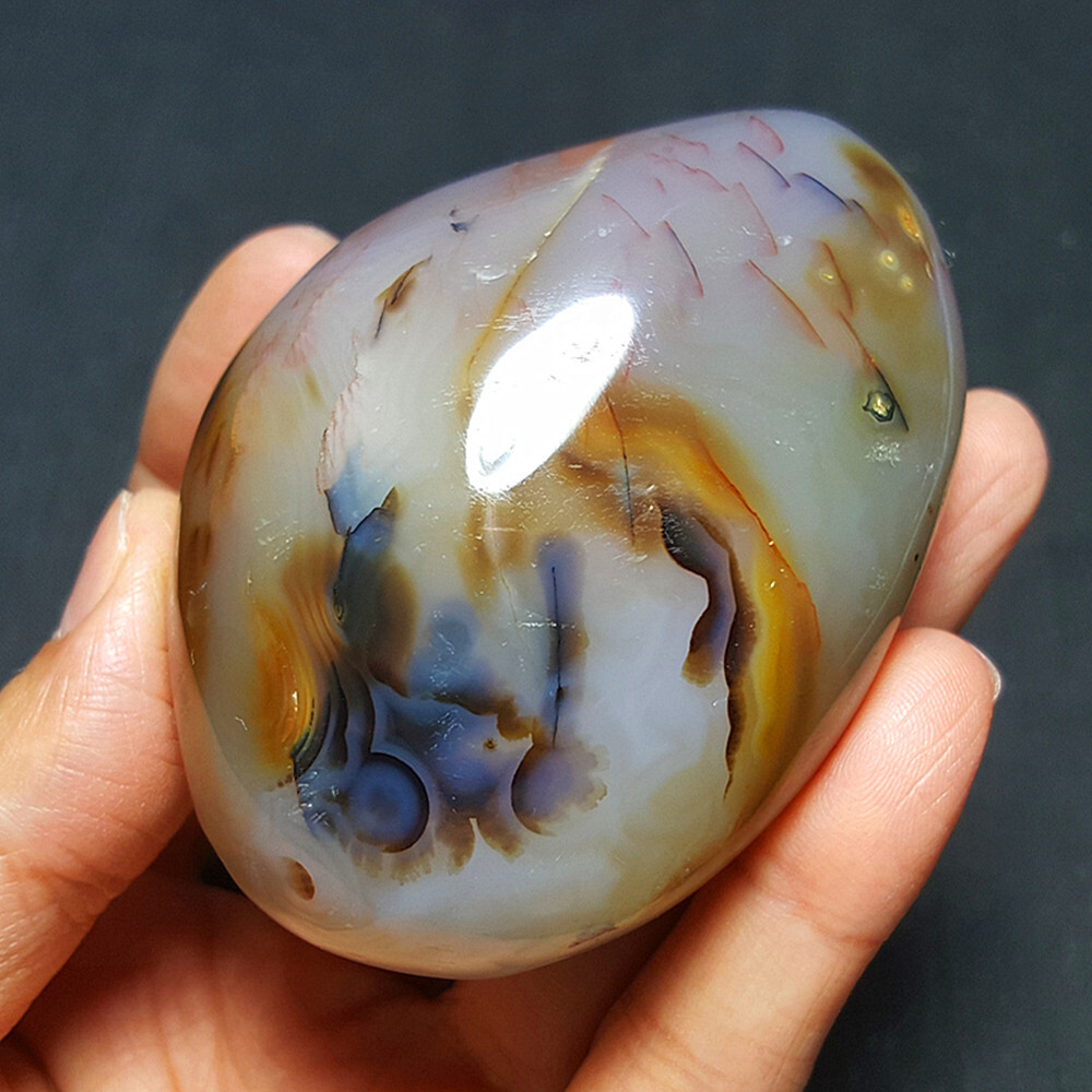HOT232.9g Natural Polished Aquatic Plants Agate Madagascar 29A07+