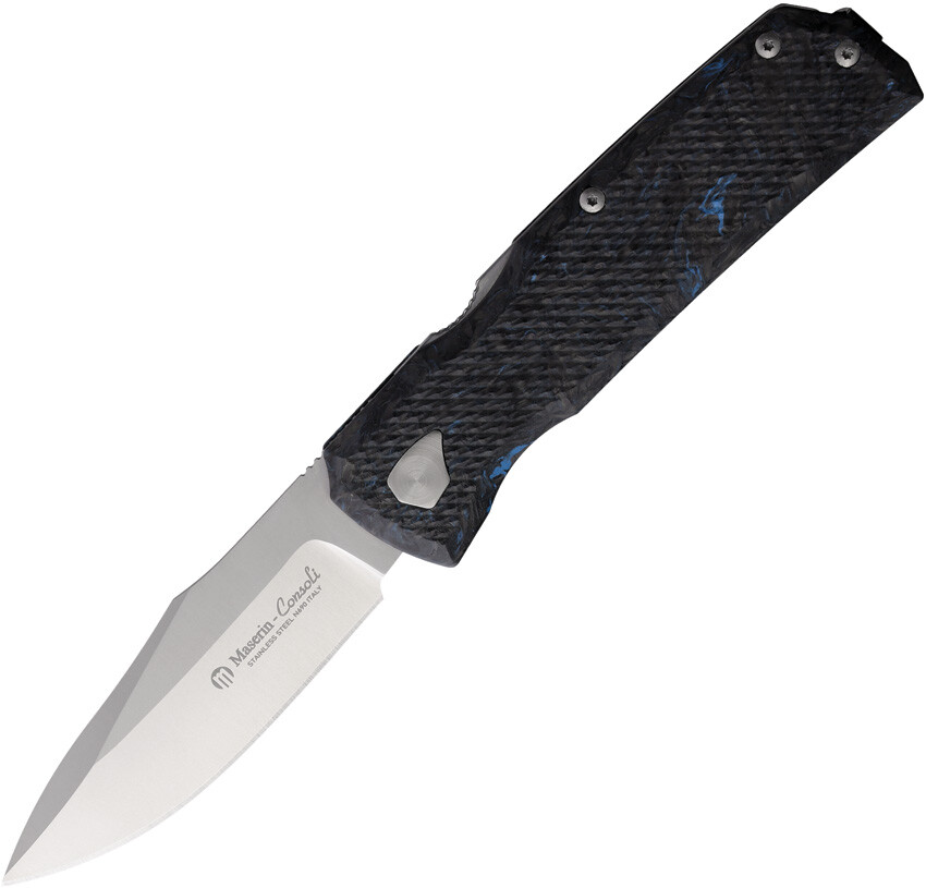 Maserin 502 Power W-Lock Blue Fatcarbon Fiber Folding Bohler N690 Knife 502B Maserin 502 Power W-Lock Blue Fatcarbon Fiber Folding Bohler N690 Knife 502B