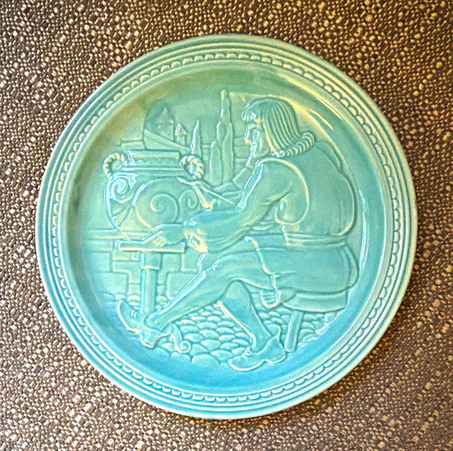 1939 New York World\'s Fair American Potter Joint Exhibition Blue Porcelain Plate