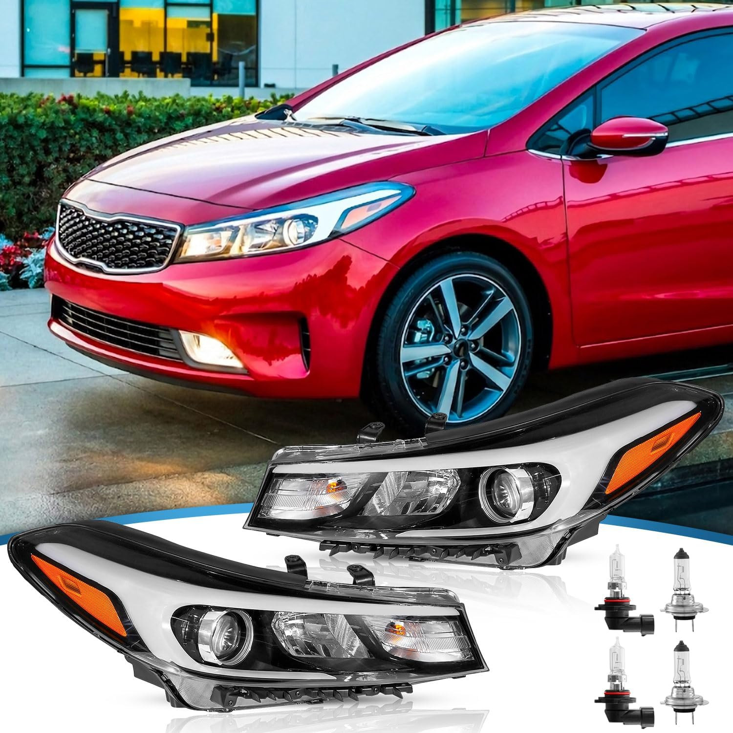 Compatible with 2017-2018 Kia Forte/ 2017-2018 Kia Forte 5 Halogen Headlight 921 Compatible with 2017-2018 Kia Forte/ 2017-2018 Kia Forte 5 Halogen Headlight 921