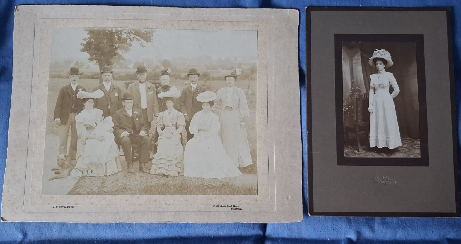 2x Antique Photographs on Card People Frodingham Scunthorpe Lincolnshire 2x Antique Photographs on Card People Frodingham Scunthorpe Lincolnshire