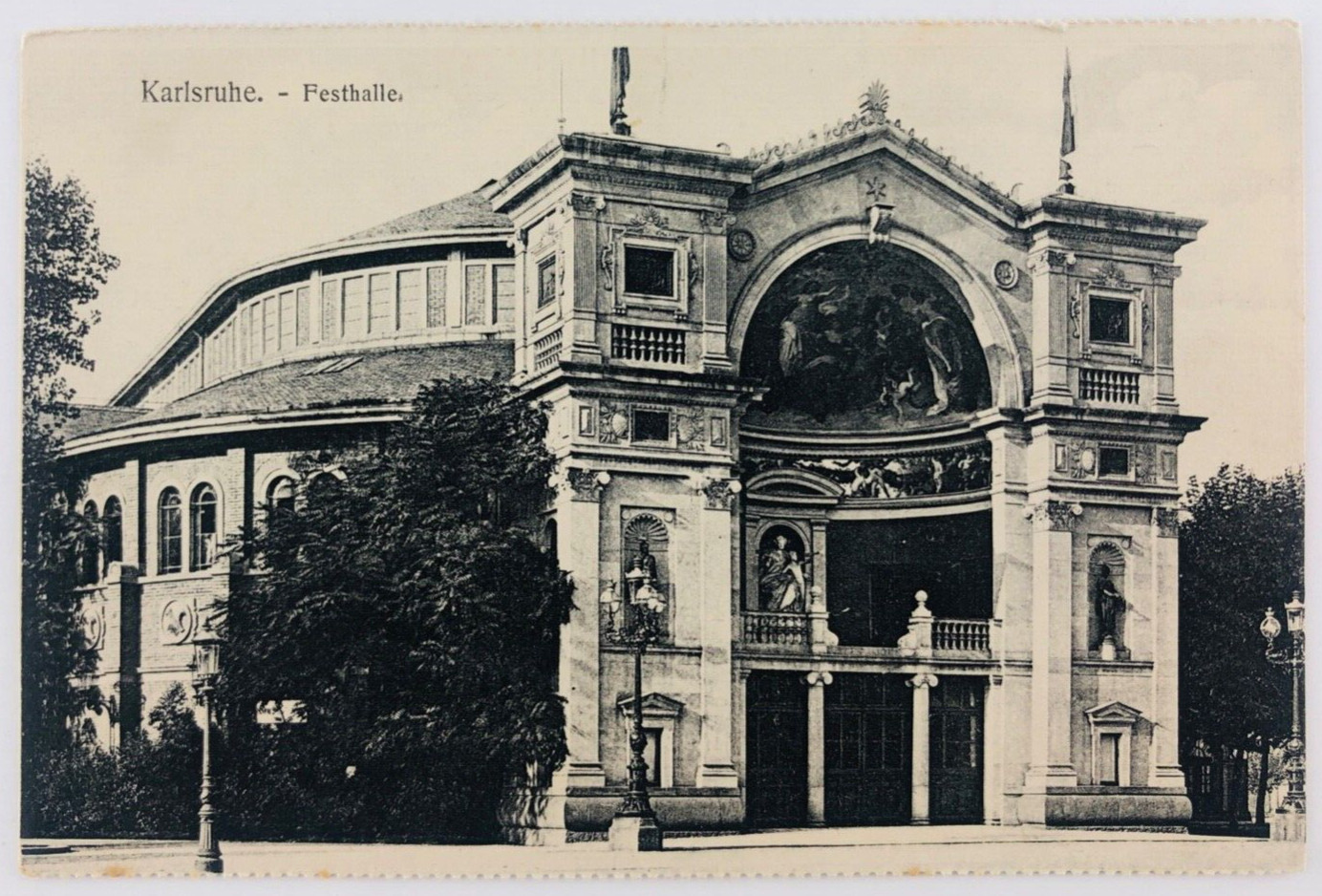 Vintage Karlsruhe Germany Festhalle Arena Community Center RPPC