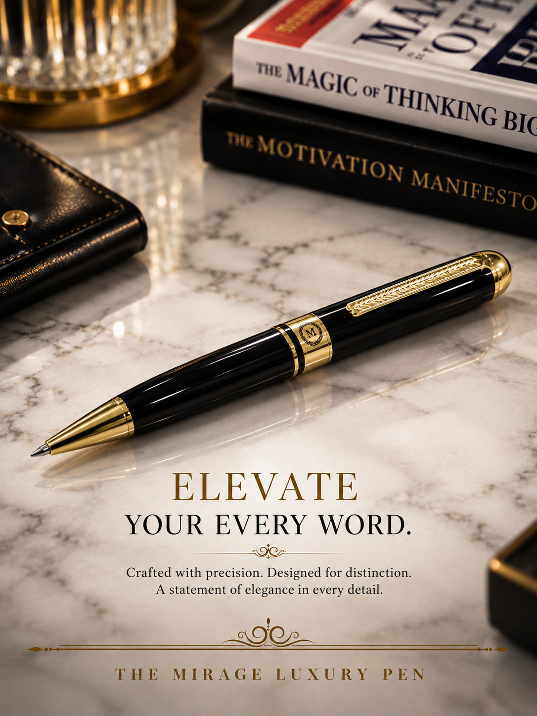 Luxury Pen Gift Set for Men and Women - Elegant Pen Blended with Black and Gold