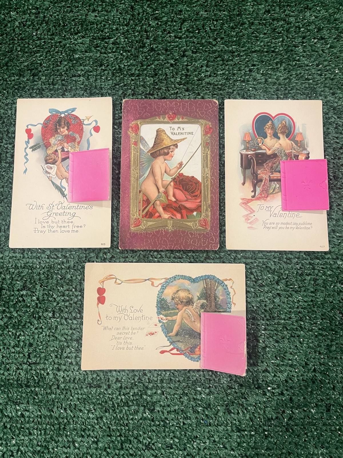 Ephemera Valentine 1910’s? Post Cards, Lot Of 4. No Writing On Any Of Them Ephemera Valentine 1910’s? Post Cards, Lot Of 4. No Writing On Any Of Them