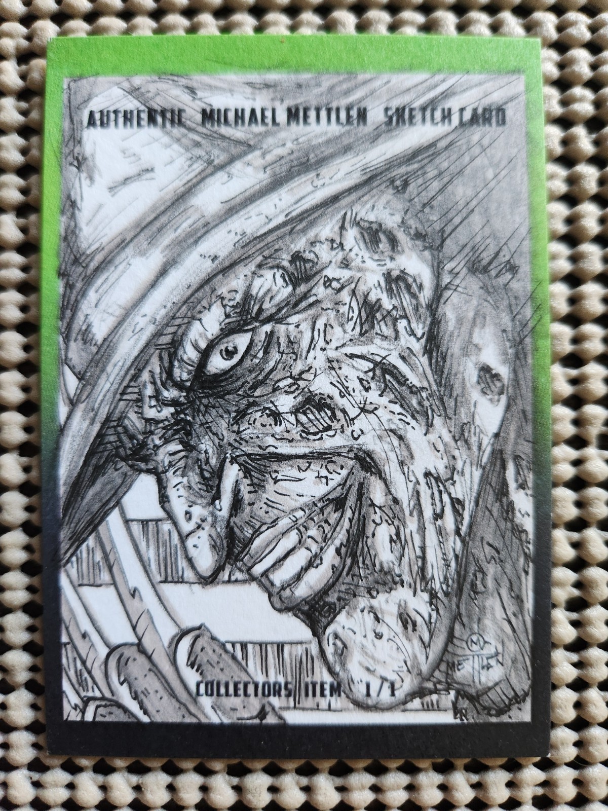 FREDDY SKETCH CARD: AUTHENTIC MICHAEL METTLEN ART (1/1) HAND DRAWN SIGNED ACEO FREDDY SKETCH CARD: AUTHENTIC MICHAEL METTLEN ART (1/1) HAND DRAWN SIGNED ACEO