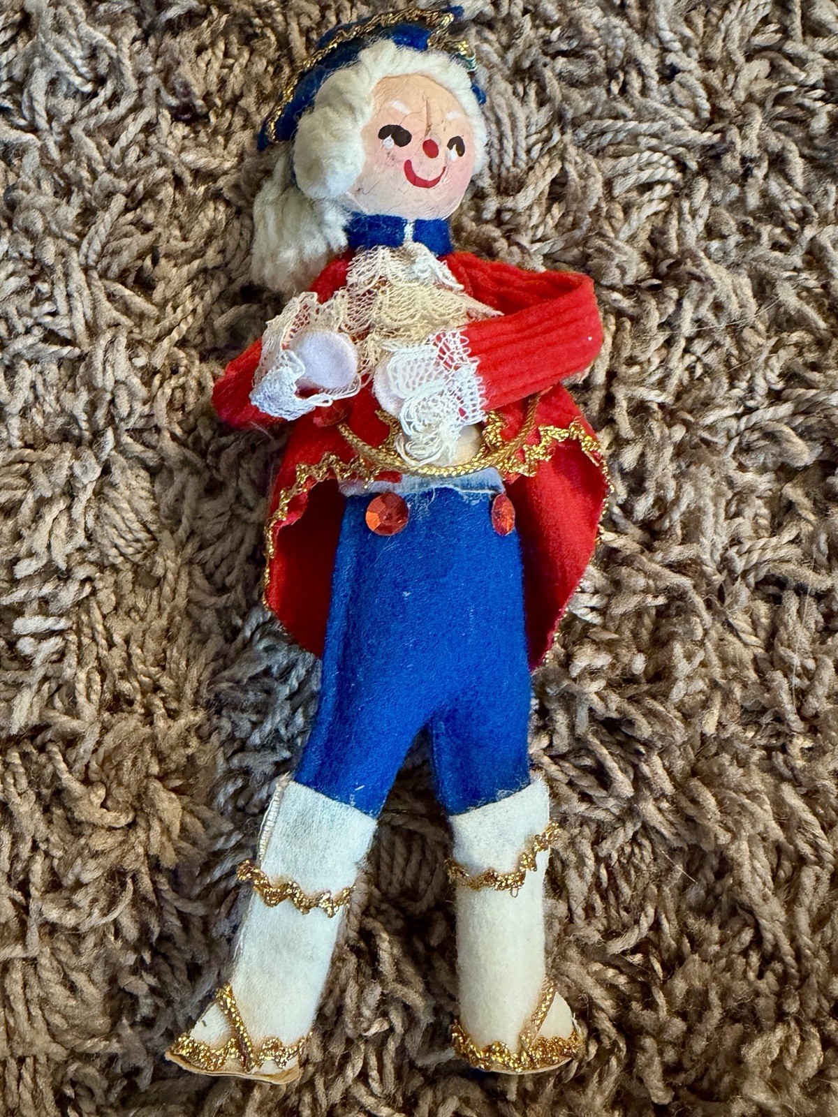 Vintage George Washington Colonial Felt Christmas Ornament Vintage George Washington Colonial Felt Christmas Ornament