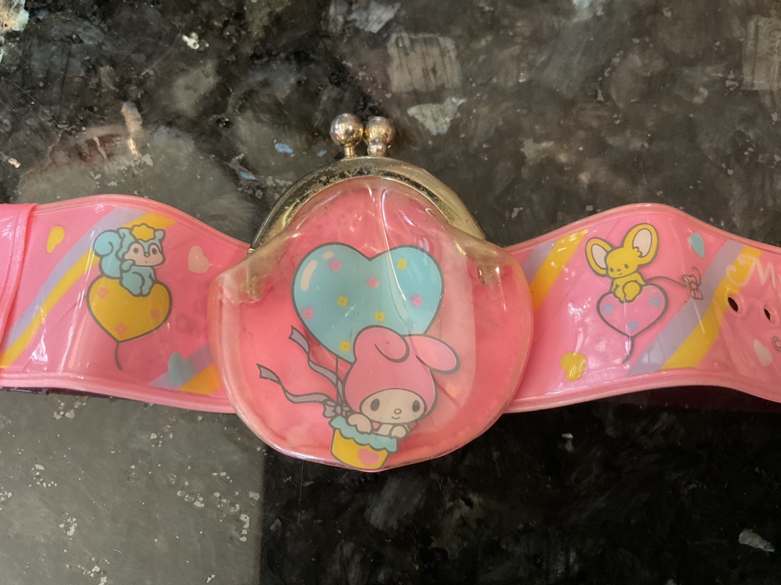 RARE My Melody Sanrio Vintage 1985 Wrist Kiss-Lock Coin Purse RARE My Melody Sanrio Vintage 1985 Wrist Kiss-Lock Coin Purse