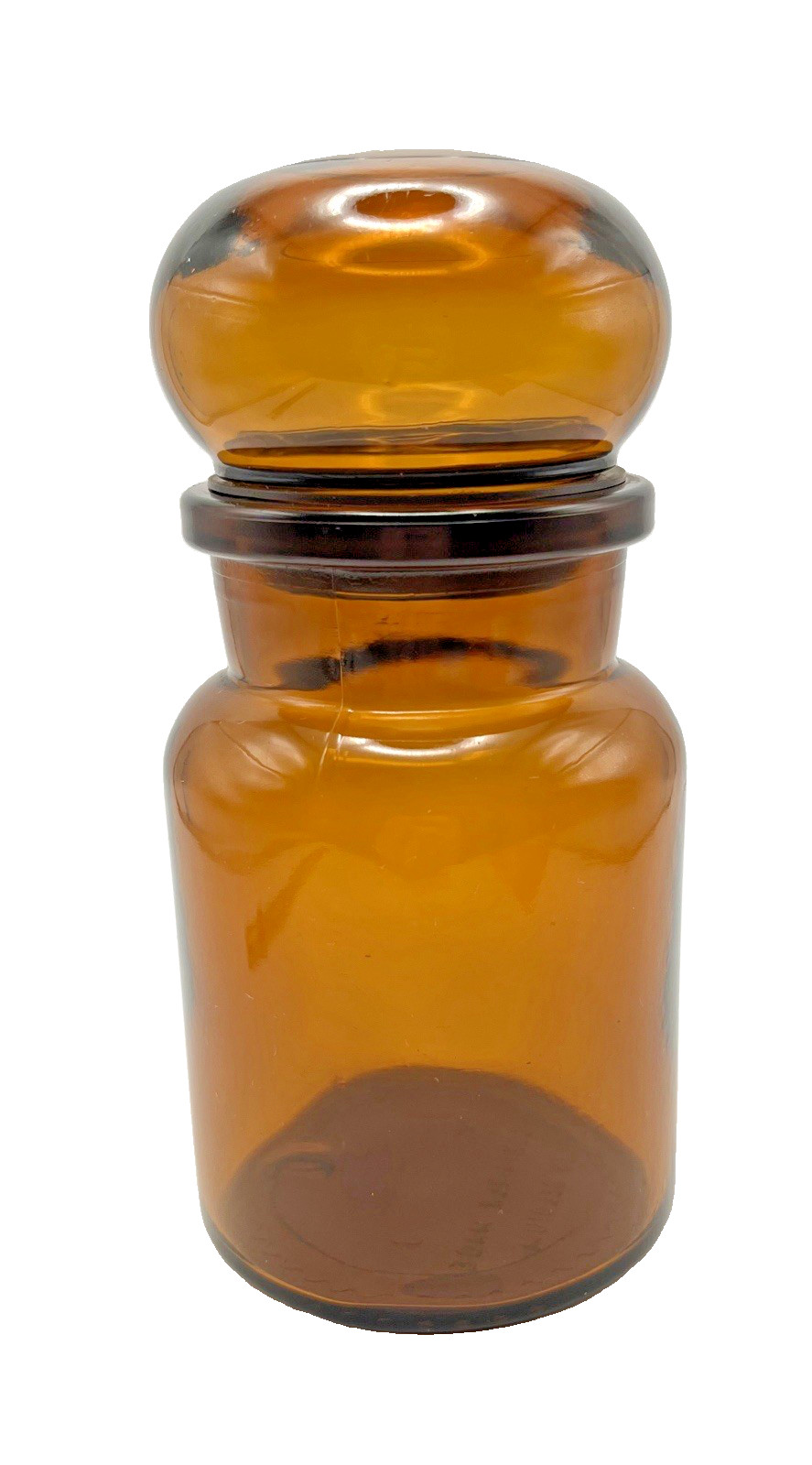 Vintage Amber Apothecary Bubble Jar MCM Belgium 5.5\