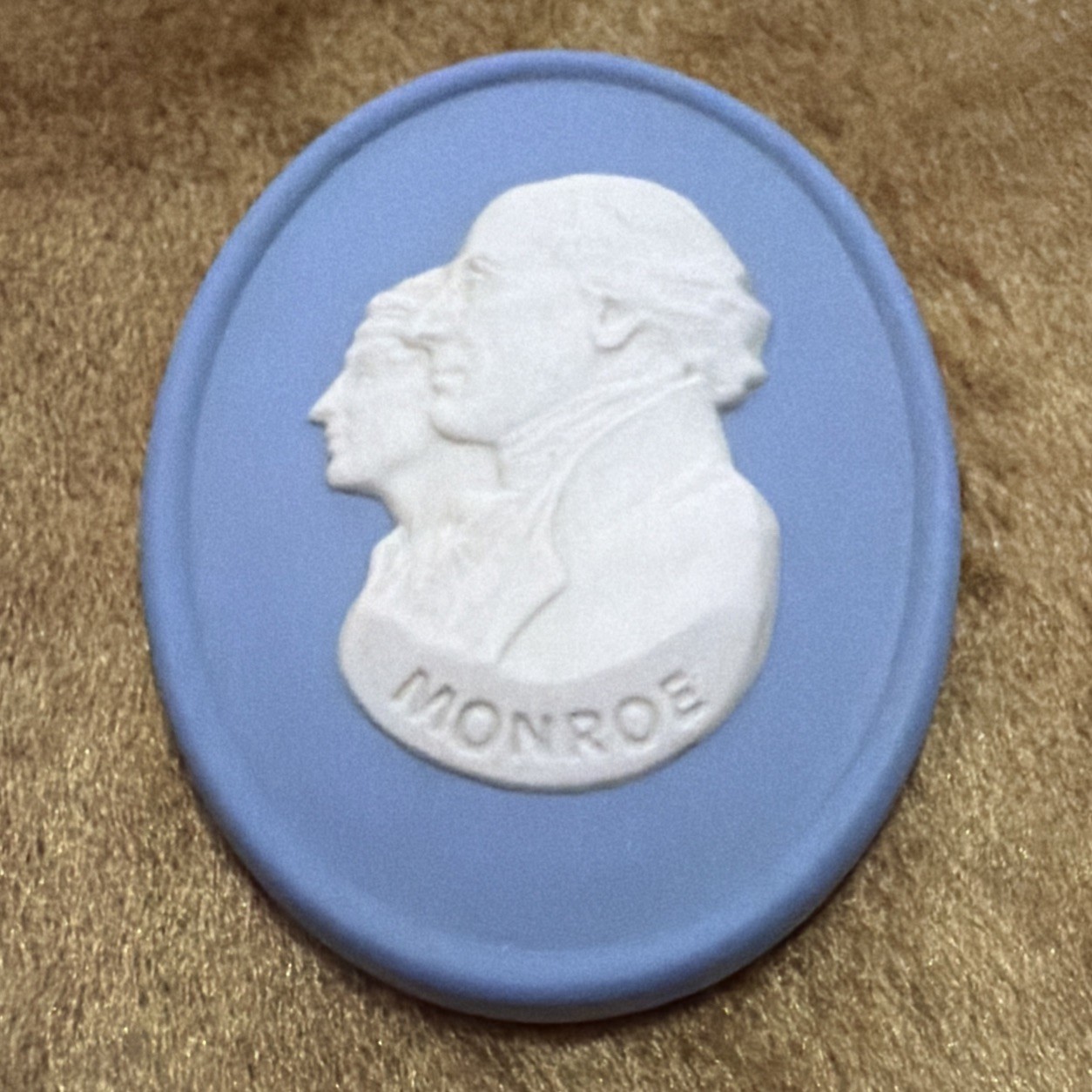 Wedgwood Jasperware President James & Elizabeth Monroe Oval 2.25\ Wedgwood Jasperware President James & Elizabeth Monroe Oval 2.25\