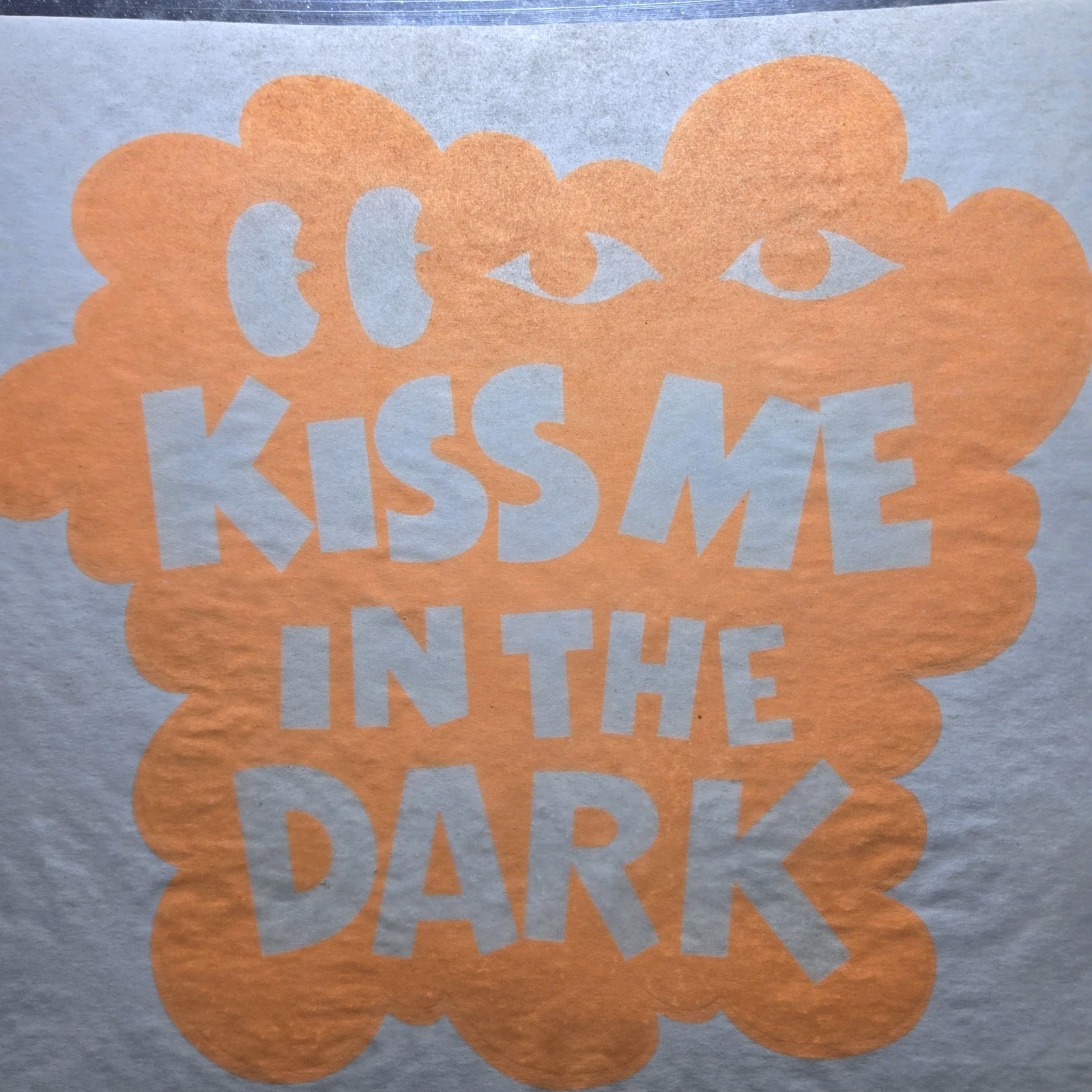​Vtg Porter's Roach Iron-On Decal Kiss Me In The Dark 1970s Neon Humor NOS