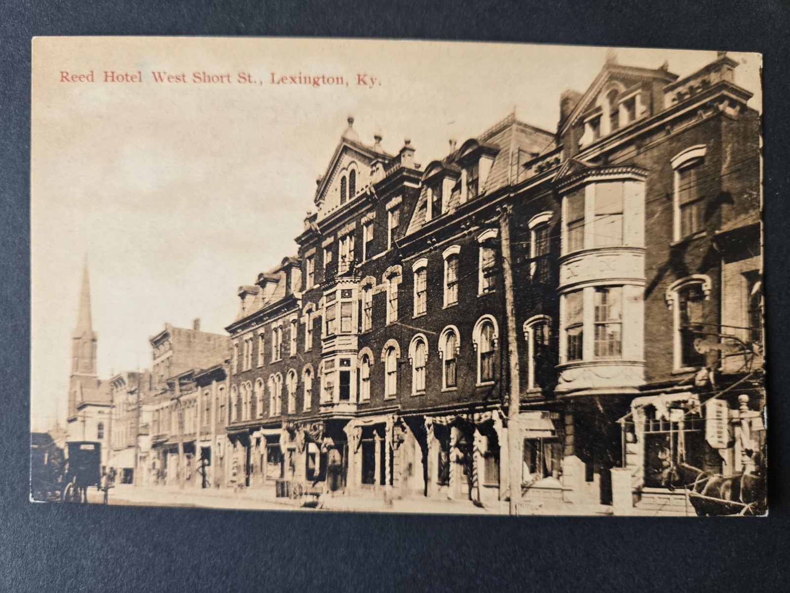 Reed Hotel West Short Street Lexington KY Horse Carriage Postcard Early 1900's Reed Hotel West Short Street Lexington KY Horse Carriage Postcard Early 1900's