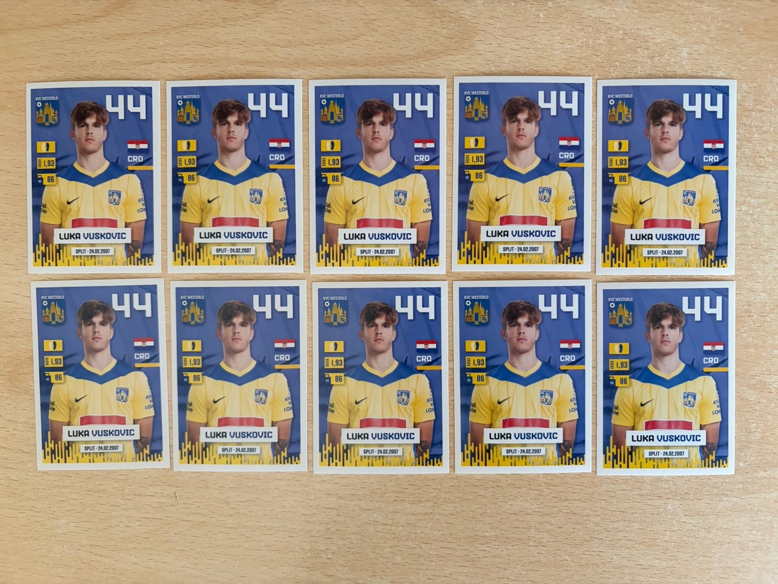 Panini Pro League 2024-2025 Luka Vuskovic Rookie Sticker N.396 Lot x10