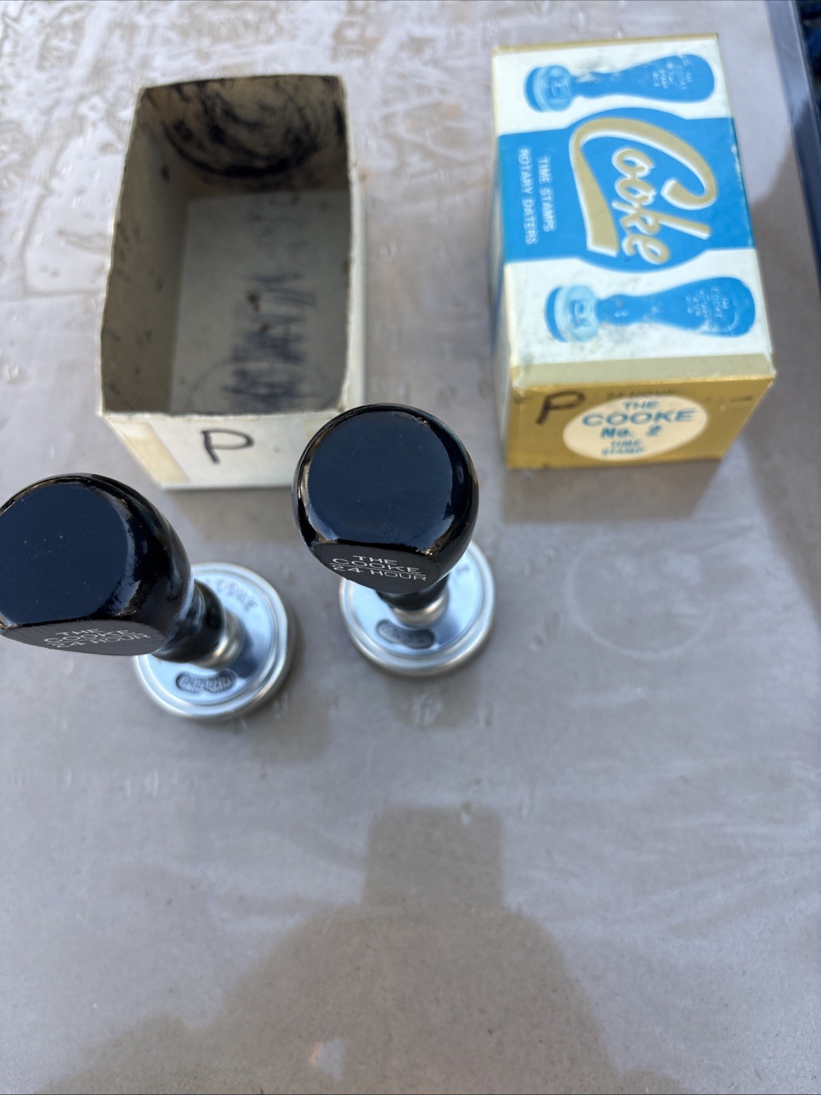 2 Vintage The Cooke No. 2 Rotary Daters Time Stamp
