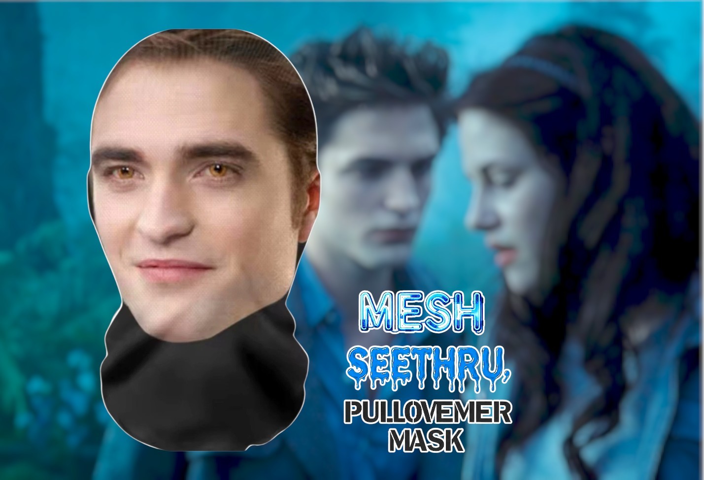 1x🩸 Edward Cullen Face Mask Twilight Robert Pattinson Halloween Costume Cosplay 1x🩸 Edward Cullen Face Mask Twilight Robert Pattinson Halloween Costume Cosplay