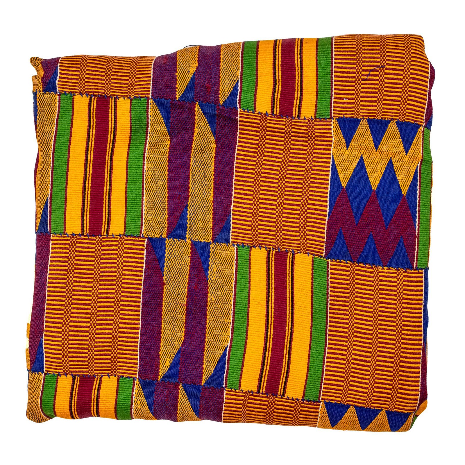 African Ashanti Kente Cloth #14882 Ghana Multicolor Cotton Handmade