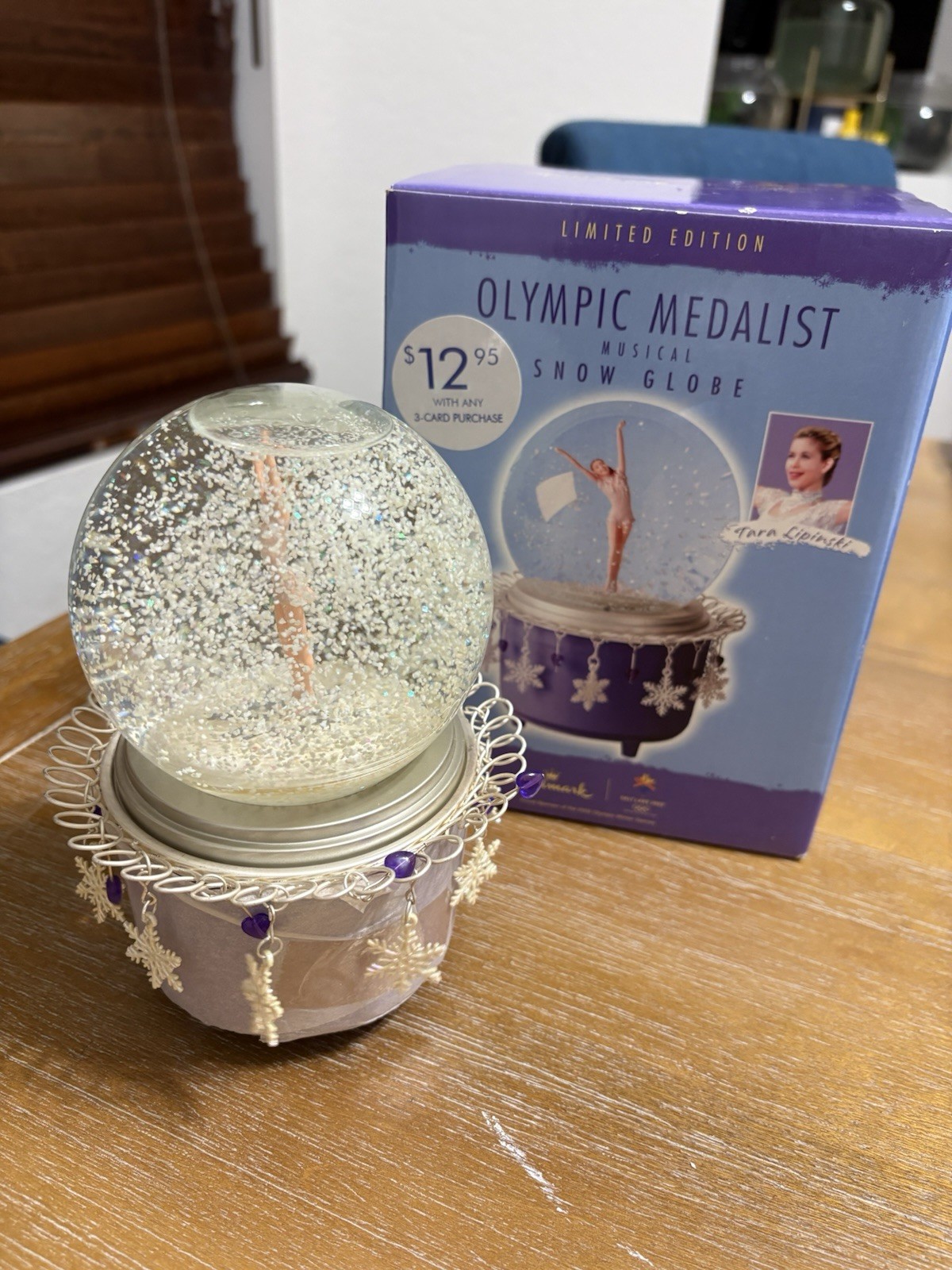 2002 Salt Lake Olympic Winter Games Musical Snow globe Hallmark Tara Lipinski 