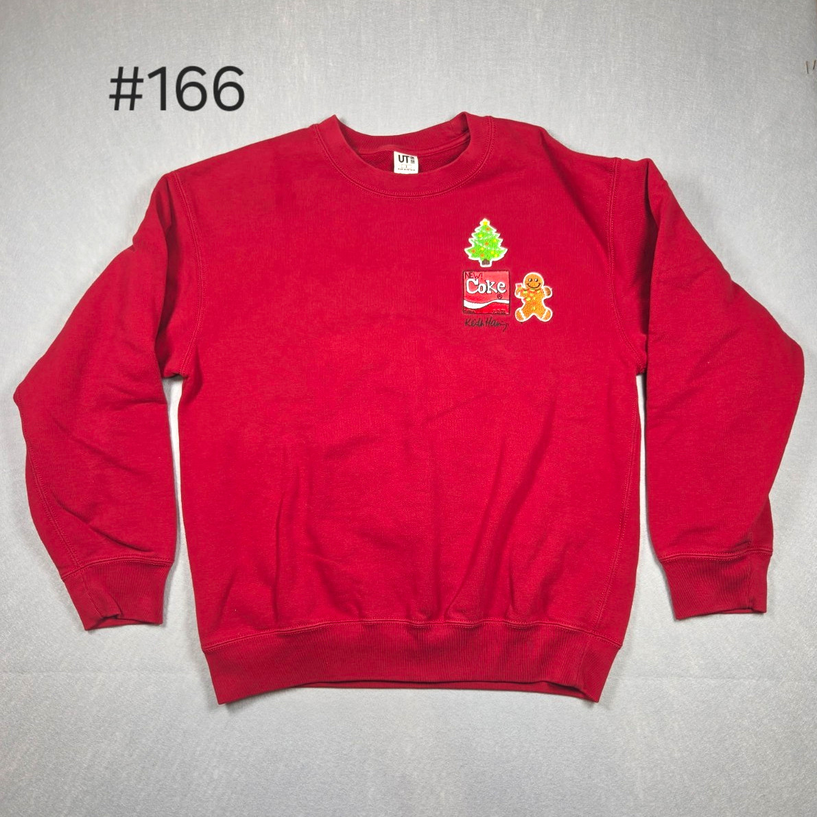 Coca-Cola x Keith Haring UT Red Christmas Crewneck Sweatshirt Soda Theme Coca-Cola x Keith Haring UT Red Christmas Crewneck Sweatshirt Soda Theme