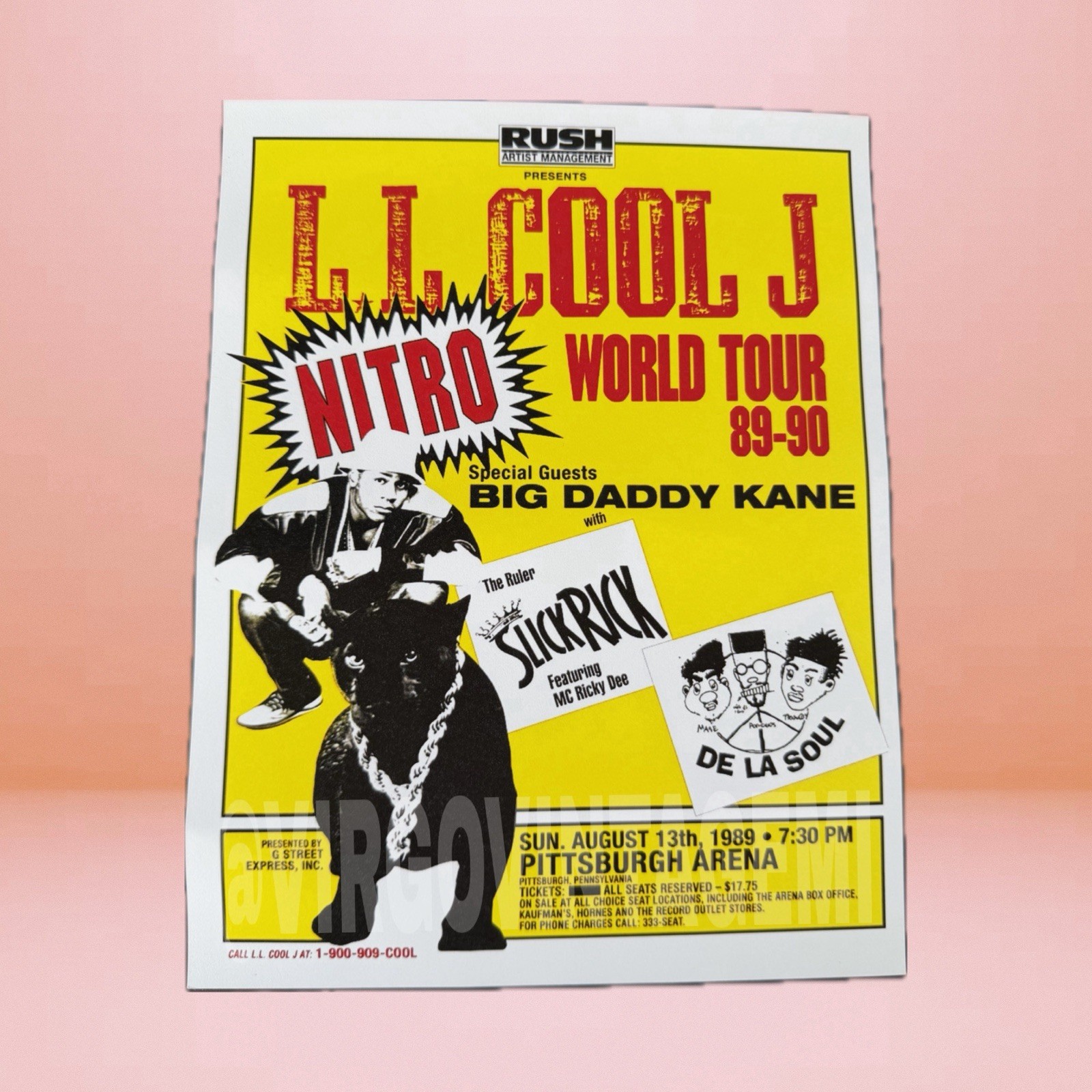 L.L. Cool J Flyer (August 13, 1989 - Pittsburgh Arena in Pittsburgh)