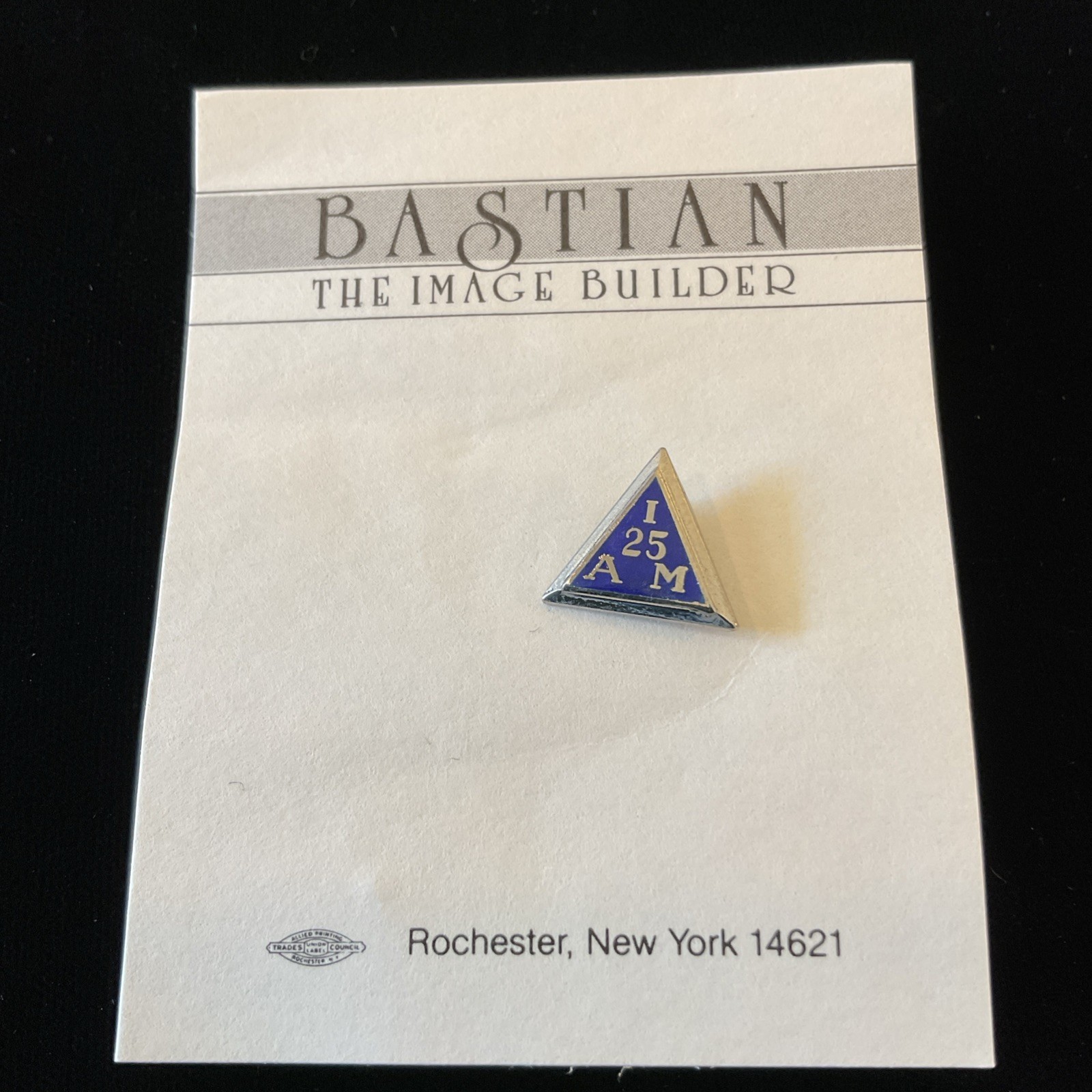 Vintage I A M 25 Sterling Silver Lapel Pin, Int'l Assn of Machinist