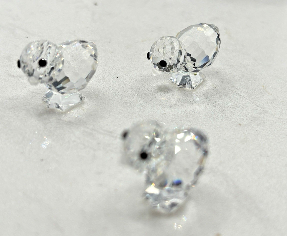 Swarovski Retired Three Chicks 7676 NR 020 Chicken Mini Farm Figure Original Box