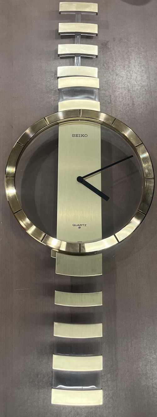 Vintage Seiko Quartz Pendulum Wall Clock Wrist Watch QPH108G With Box Working