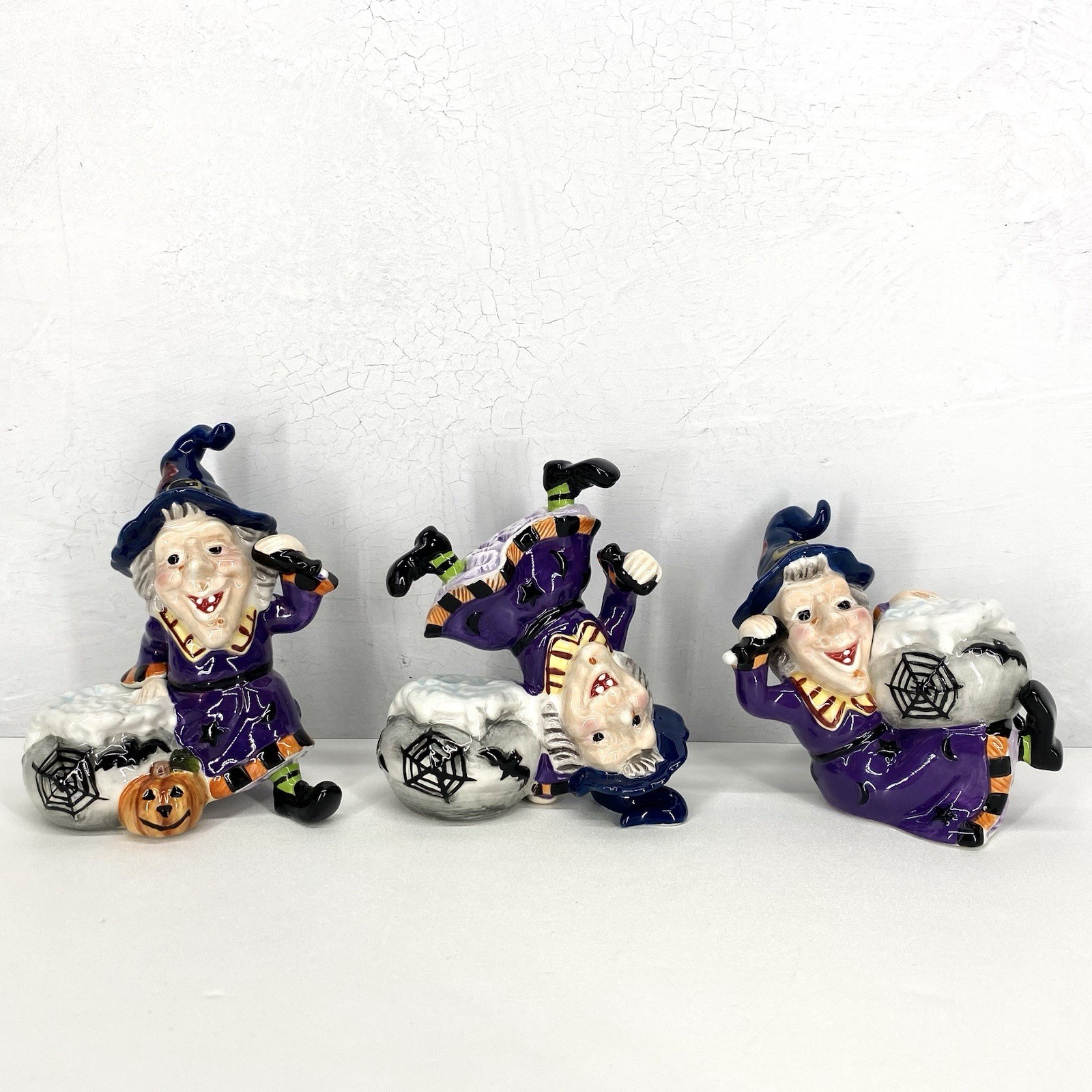 Fitz And Floyd Rare Witches Brew Halloween Tumbler Figurines Retired 2007 Fitz And Floyd Rare Witches Brew Halloween Tumbler Figurines Retired 2007
