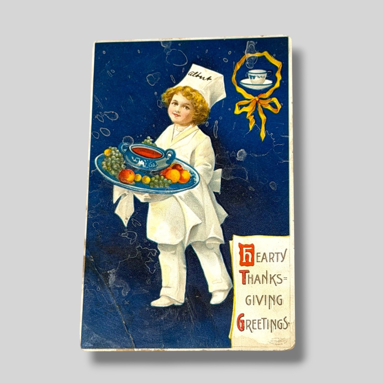 Postcard Hearty Thanksgiving Greetings Unsigned Ellen Clapsaddle Chef Boy E441 Postcard Hearty Thanksgiving Greetings Unsigned Ellen Clapsaddle Chef Boy E441