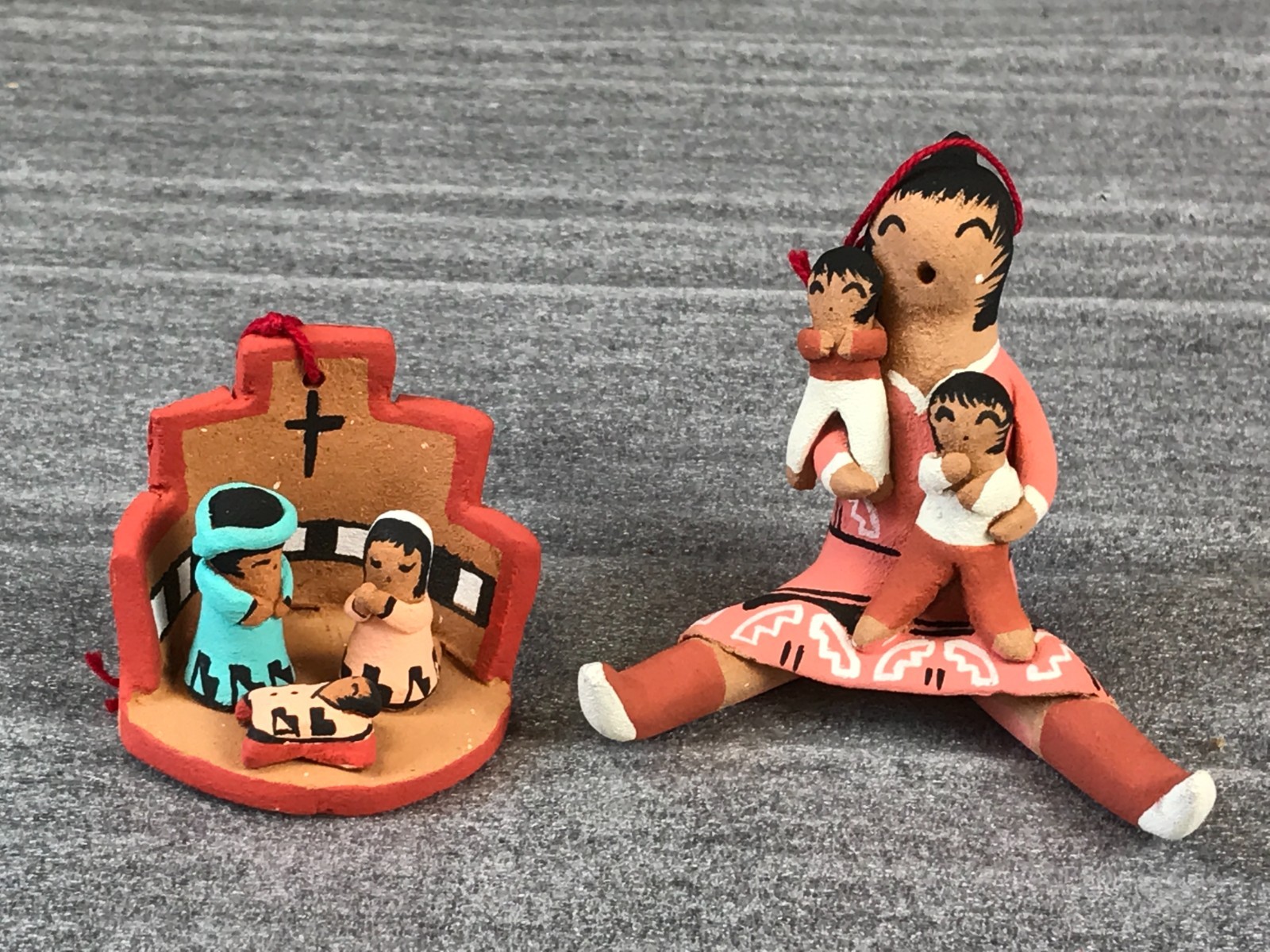2 Vintage Native American M.C. San Felipe NM NATIVITY STORYTELLER Ornaments 2 Vintage Native American M.C. San Felipe NM NATIVITY STORYTELLER Ornaments