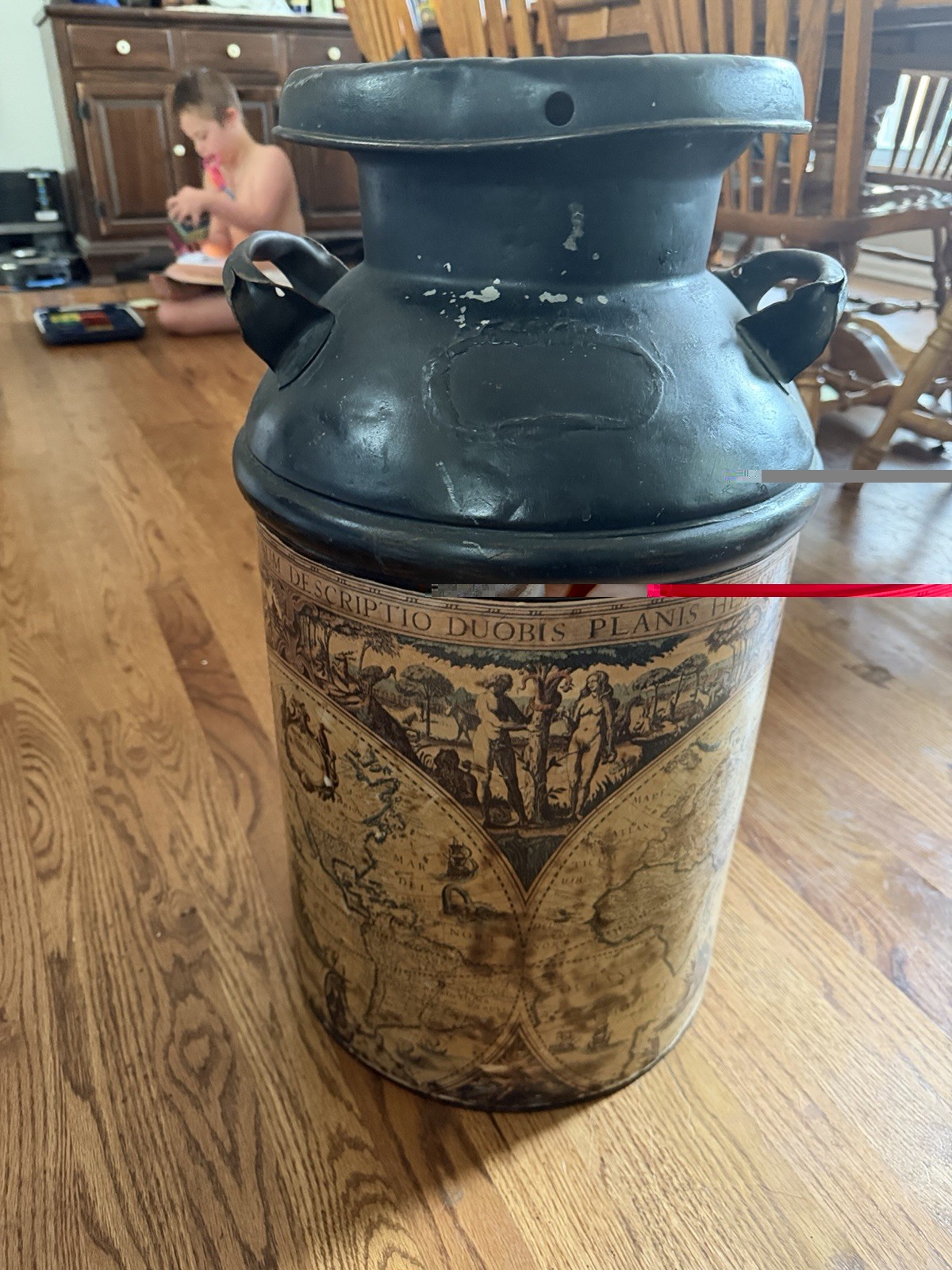 Antique Vintage Metal Milk Dairy Jug Container Can Paramount painted rustic Antique Vintage Metal Milk Dairy Jug Container Can Paramount painted rustic