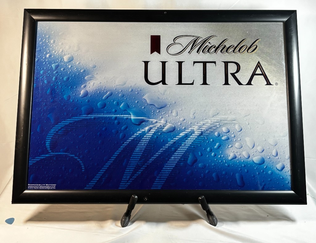 Official Michelob Ultra Light Beer Framed Bar Sign A/B Promotional Display Official Michelob Ultra Light Beer Framed Bar Sign A/B Promotional Display