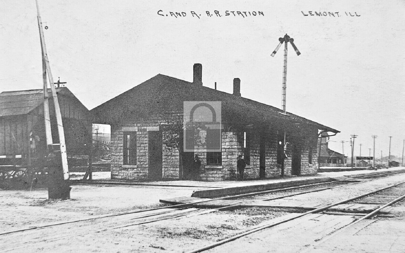Railroad Train Station Depot Lemont Illinois IL - Reprint