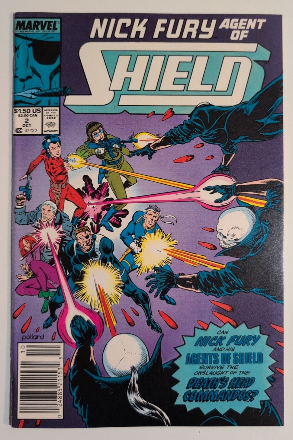 Nick Fury Agent of SHIELD #2 Comic Book Bob Harras Marvel Comics 1989 Nick Fury Agent of SHIELD #2 Comic Book Bob Harras Marvel Comics 1989