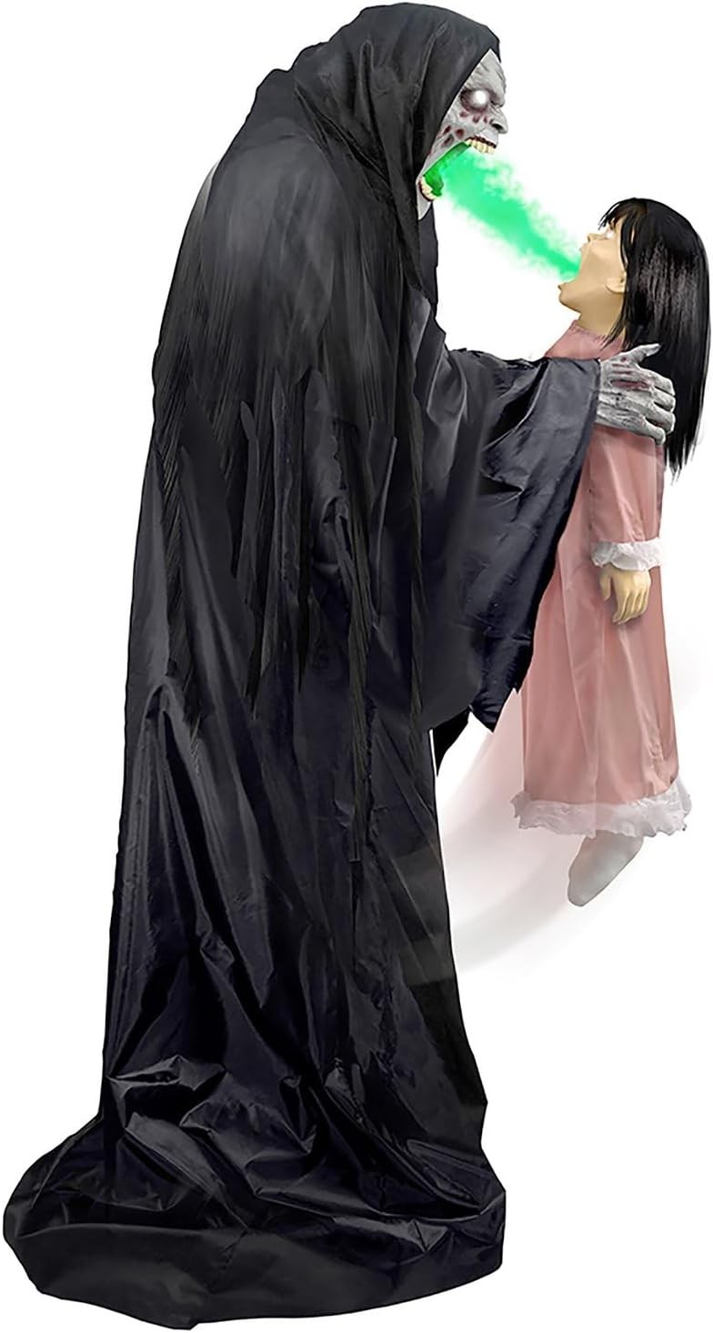 Haunted Hill Farm Soul Sucker Demon Reaper with Child by Tekky, Motion-Activated
