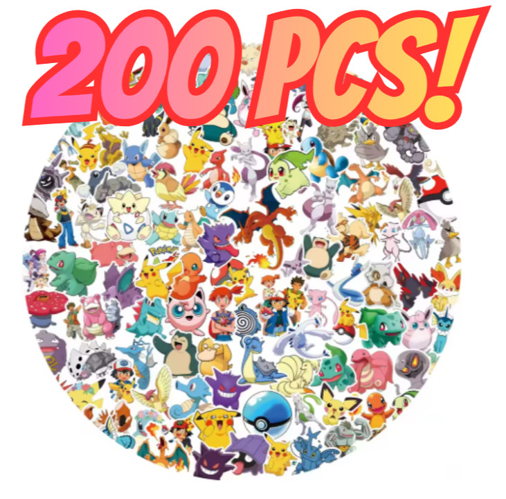 🔥POKEMON STICKERS🔥| 200 PCS | GREAT FOR KIDS/ VENDING/ PRESENTS |***CHEAP***