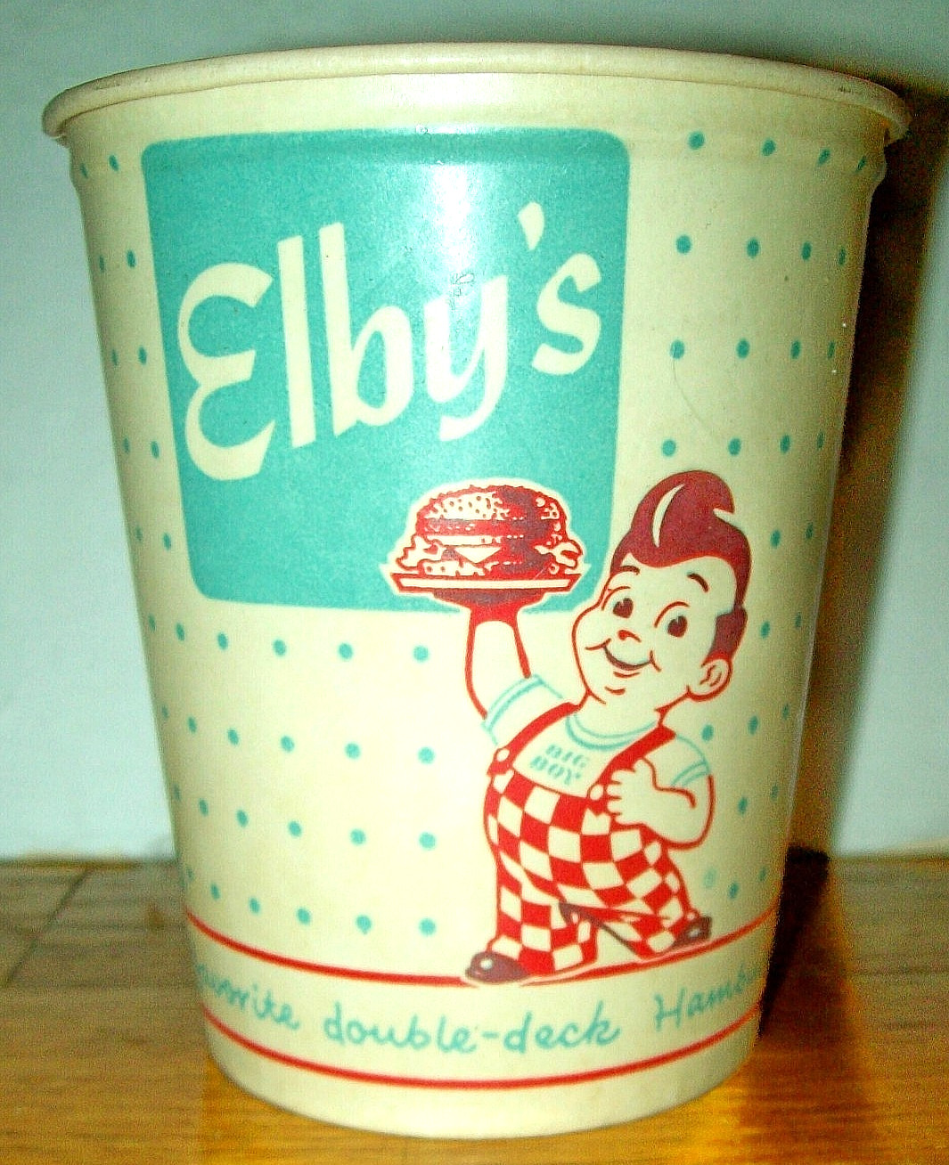 Vintage 1960s Elby's Big Boy Wax Paper Carryout Cup/Container - Mint Condition Vintage 1960s Elby's Big Boy Wax Paper Carryout Cup/Container - Mint Condition