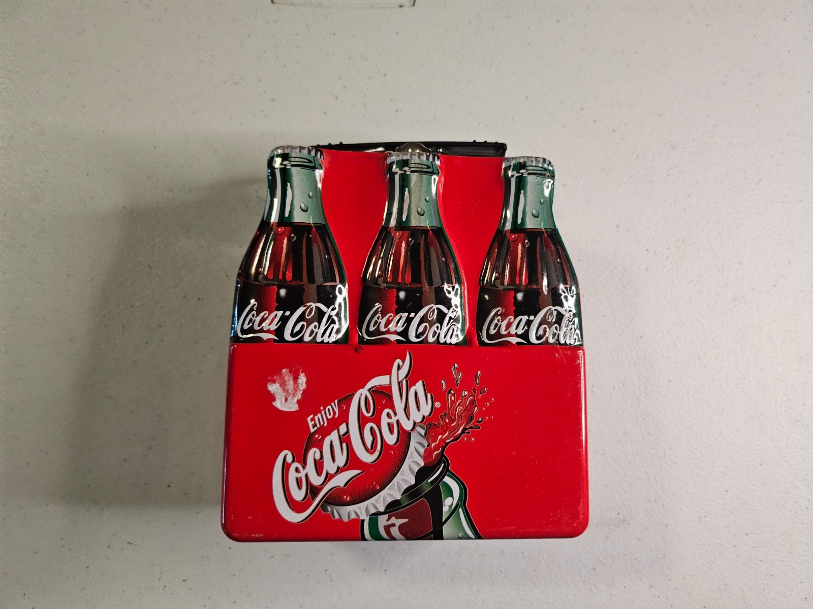 Vintage Coca-Cola 6 Pack Bottle Metal Lunch Box Tin Carrying Case Coke