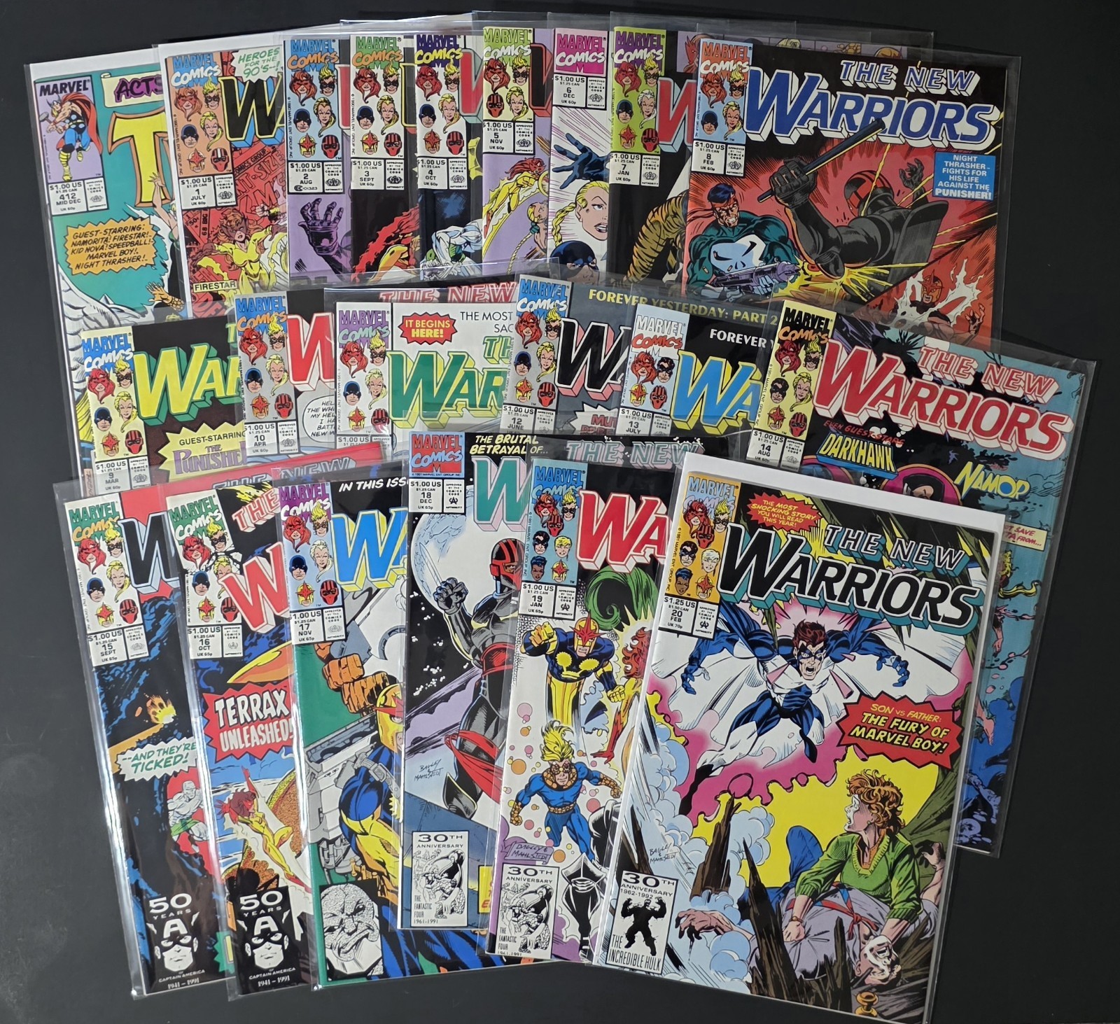 New Warriors #1-20 + Thor #412 | 1st Full Appearance Marvel Lot 20